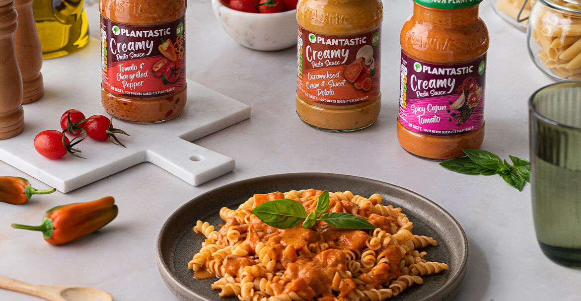 Plantastic cooking sauces and pasta