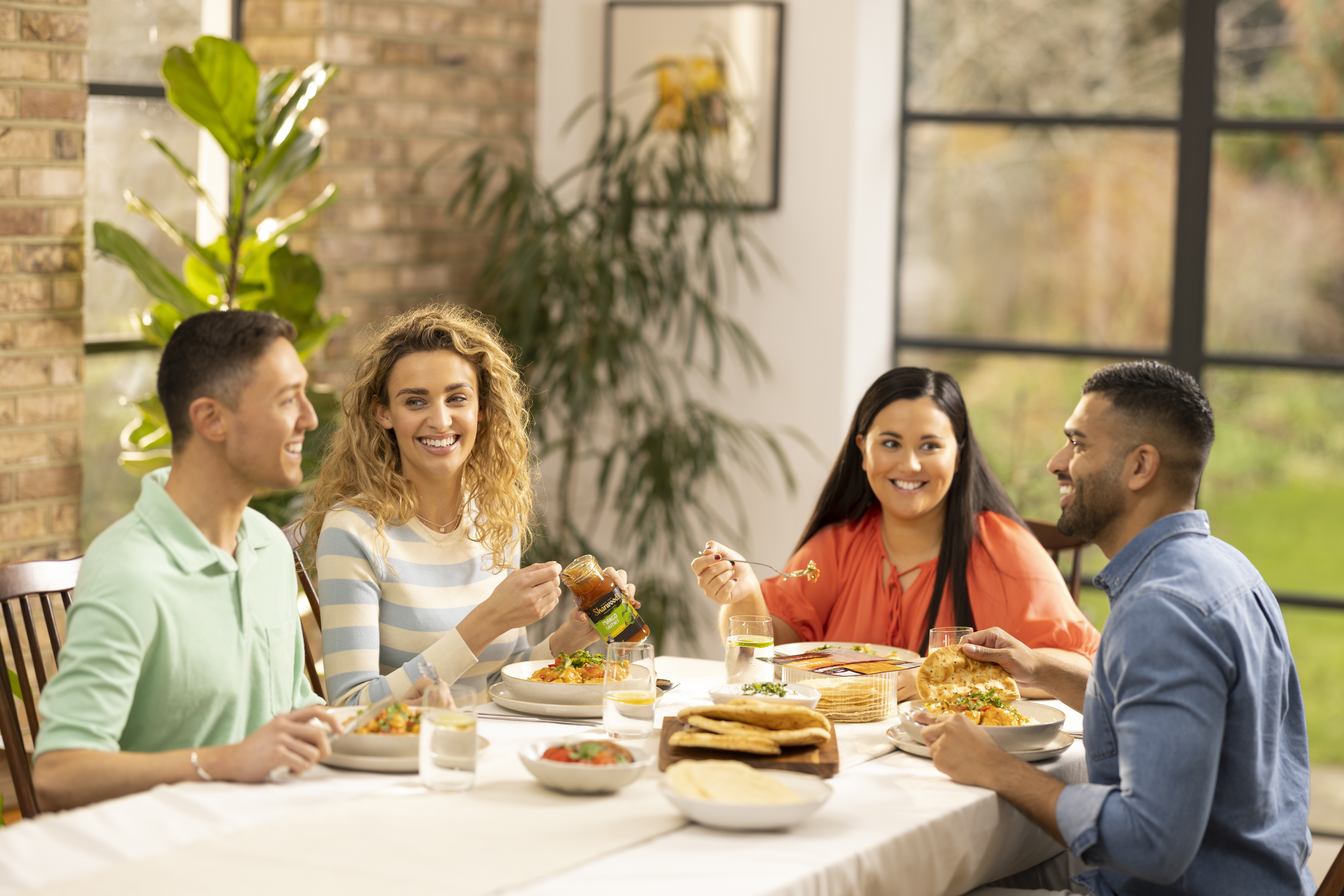 A group enjoying a meal