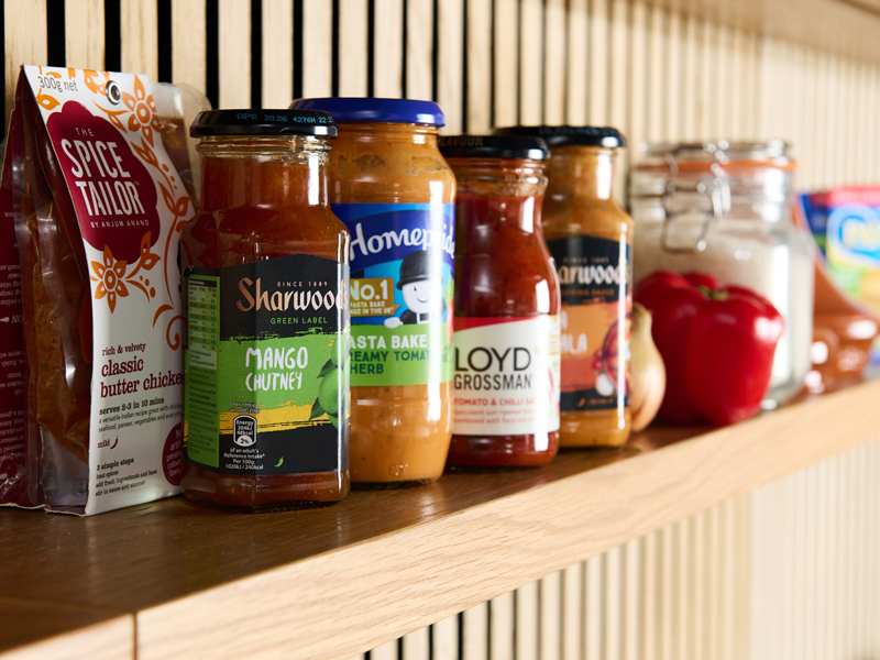 cooking sauce shelf